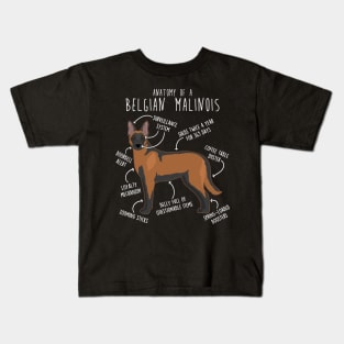 Mahogany Red Belgian Malinois Dog Anatomy Kids T-Shirt